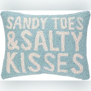 Peking Handicraft Hook Pillow, 12 by 16-Inch, Sandy Toes Salty Kisses